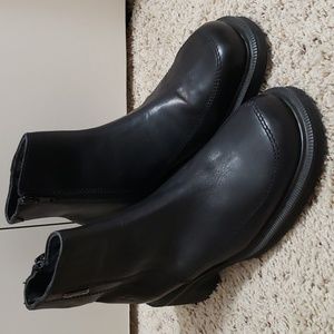 Dr. Martens 9278 Vintage Black Leather Zip Up Motto Boots Made in England Size 6